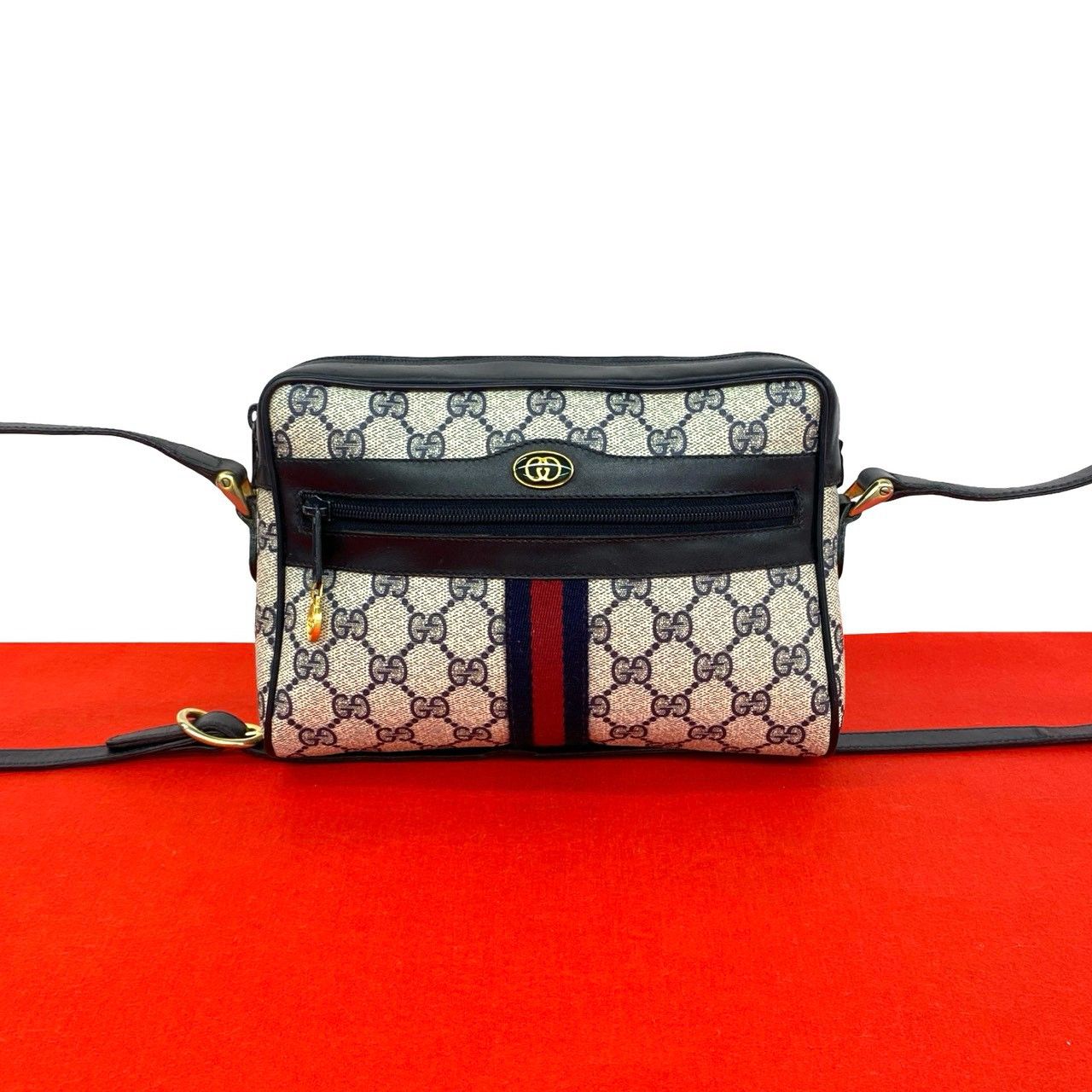Gucci Vintage Sherry Line GG Logo Pattern Leather Mini Shoulder Bag Pochette