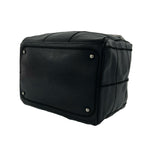 Chanel Choco Bar CC Logo Caviar Leather Handbag Black — view 8