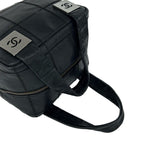 Chanel Choco Bar CC Logo Caviar Leather Handbag Black — view 4