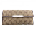 Gucci Bifold Wallet with Coin Purse GG Canvas Leather Brown