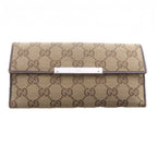 Gucci Bifold Wallet with Coin Purse GG Canvas Leather Brown