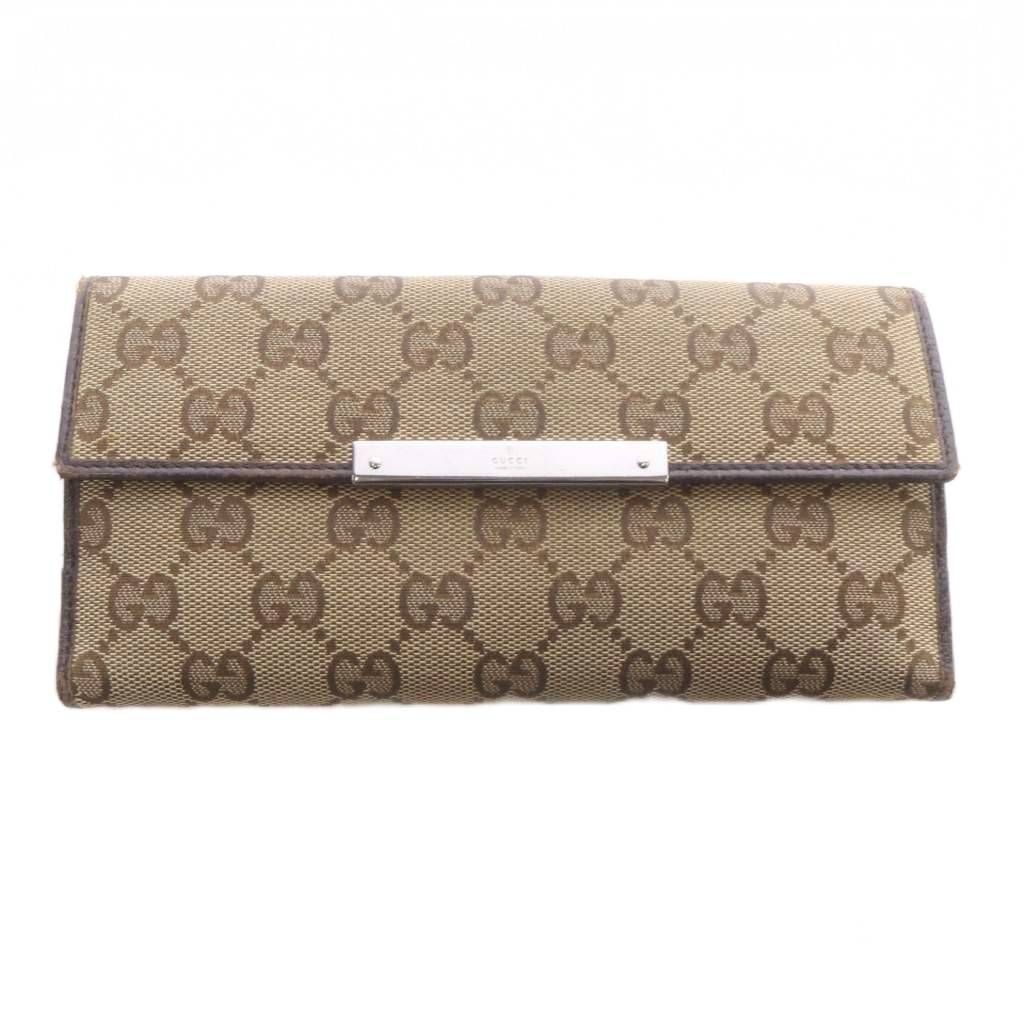 Gucci Bifold Wallet with Coin Purse GG Canvas Leather Brown