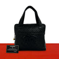 Chanel Vintage Quilted CC Logo Lambskin Leather Handbag Black