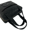Chanel Vintage Quilted CC Logo Lambskin Leather Handbag Black — view 4