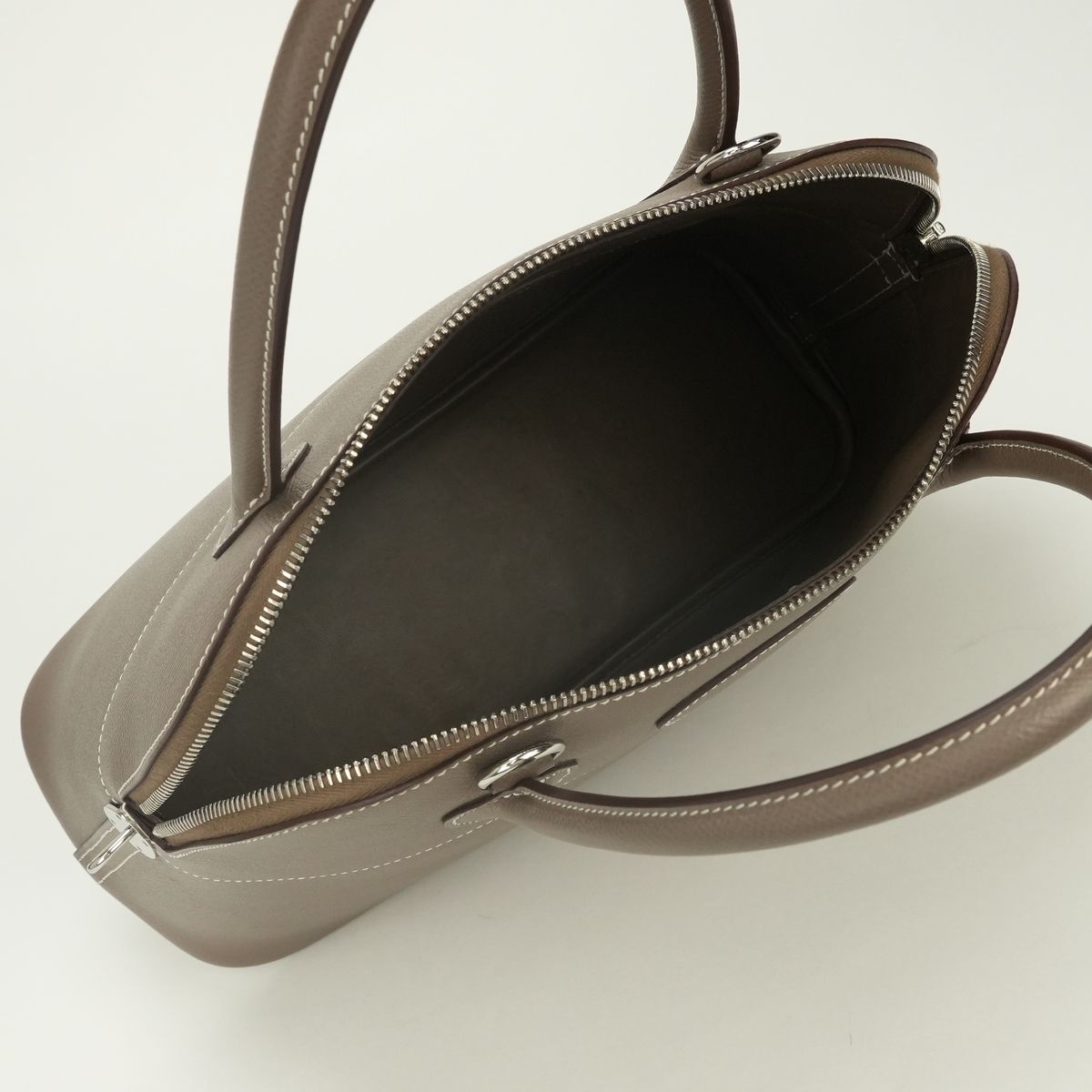 Hermes Bolide 31 Tote Epsom Etoupe Gray Silver Handbag Veau — view 8