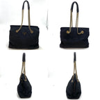 Prada Gold Chain Triangle Logo Shoulder Bag — view 4