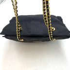 Prada Gold Chain Triangle Logo Shoulder Bag — view 6