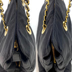 Prada Gold Chain Triangle Logo Shoulder Bag — view 8