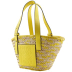 Loewe Basket Small Raffia Leather Yellow Tote Bag — view 2