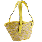 Loewe Basket Small Raffia Leather Yellow Tote Bag — view 3