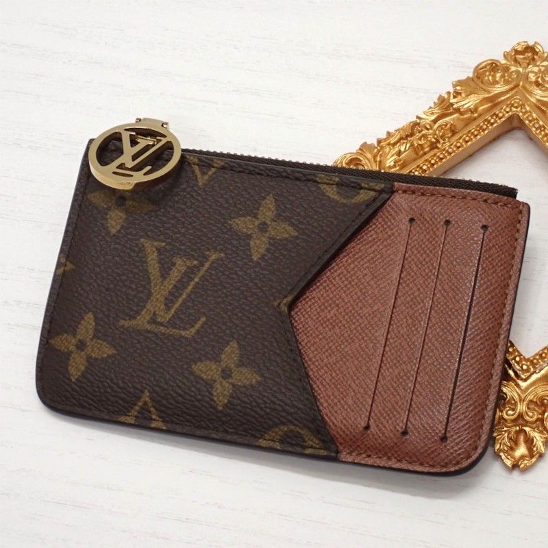 Louis Vuitton Card Case Romy Monogram Reverse Brown Alma Nyack Gold