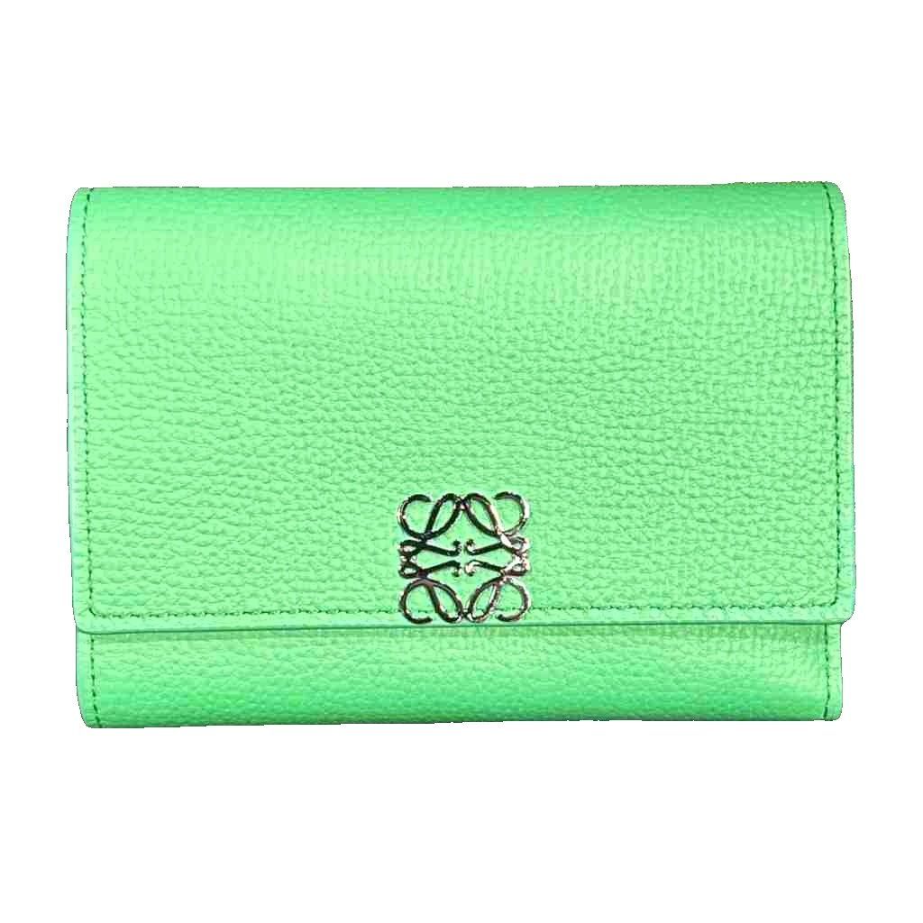 Loewe Trifold Wallet Anagram Leather Green