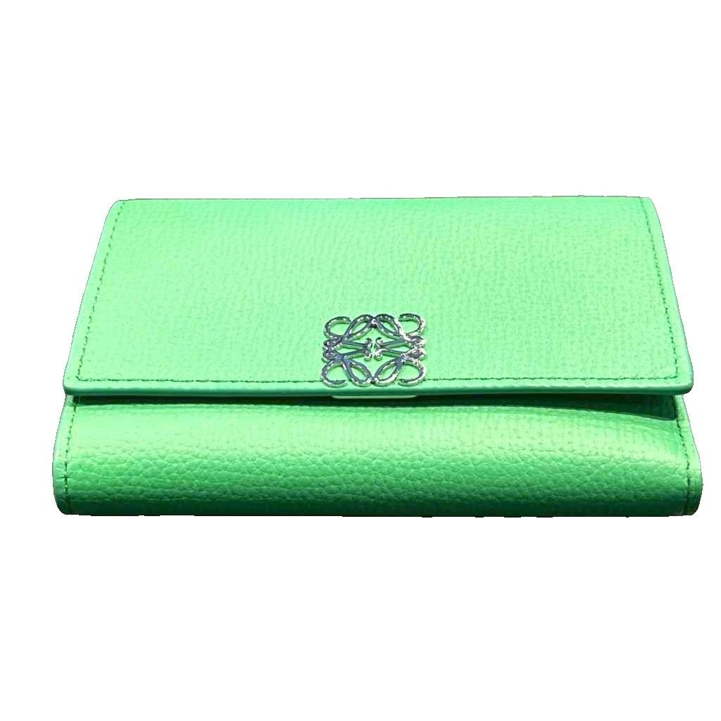 Loewe Trifold Wallet Anagram Leather Green — view 3