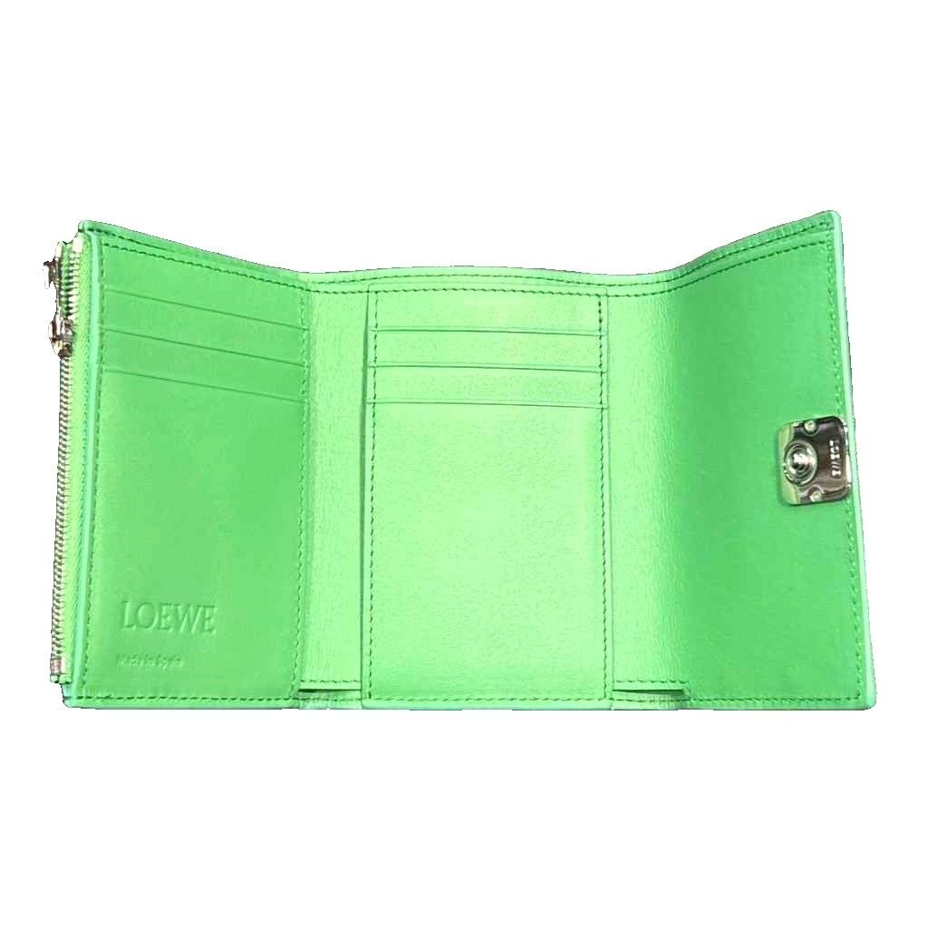 Loewe Trifold Wallet Anagram Leather Green — view 5