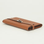Hermes Kelly Wallet Long Epsom Gold Brown Silver Veau — view 4