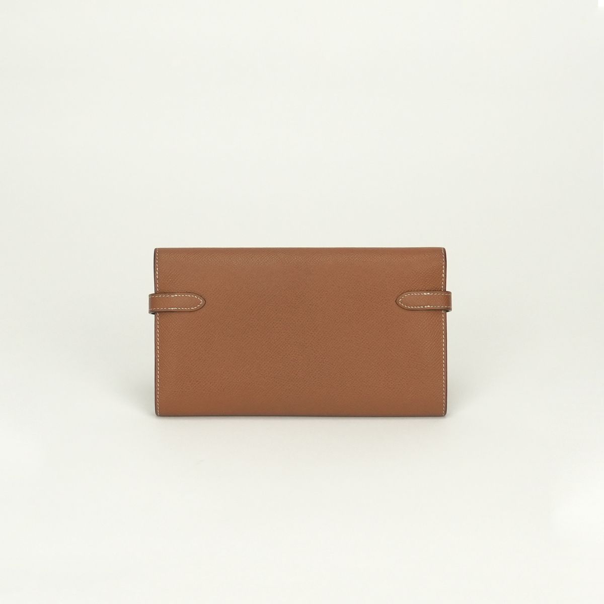 Hermes Kelly Wallet Long Epsom Gold Brown Silver Veau — view 2
