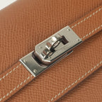 Hermes Kelly Wallet Long Epsom Gold Brown Silver Veau — view 6