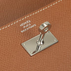Hermes Kelly Wallet Long Epsom Gold Brown Silver Veau — view 7
