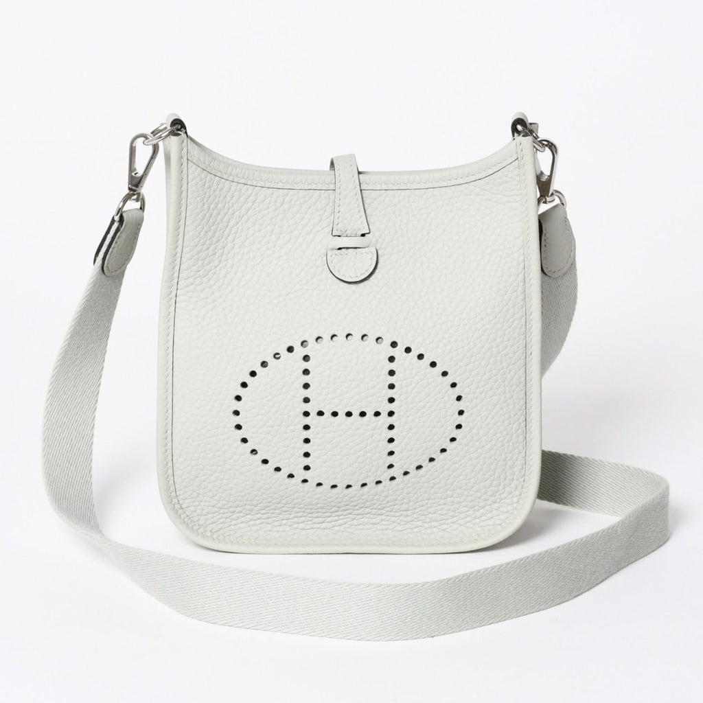 Hermes Evelyne TPM Shoulder Bag Taurillon Clemence Gryneve Silver — view 2
