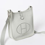 Hermes Evelyne TPM Shoulder Bag Taurillon Clemence Gryneve Silver — view 4