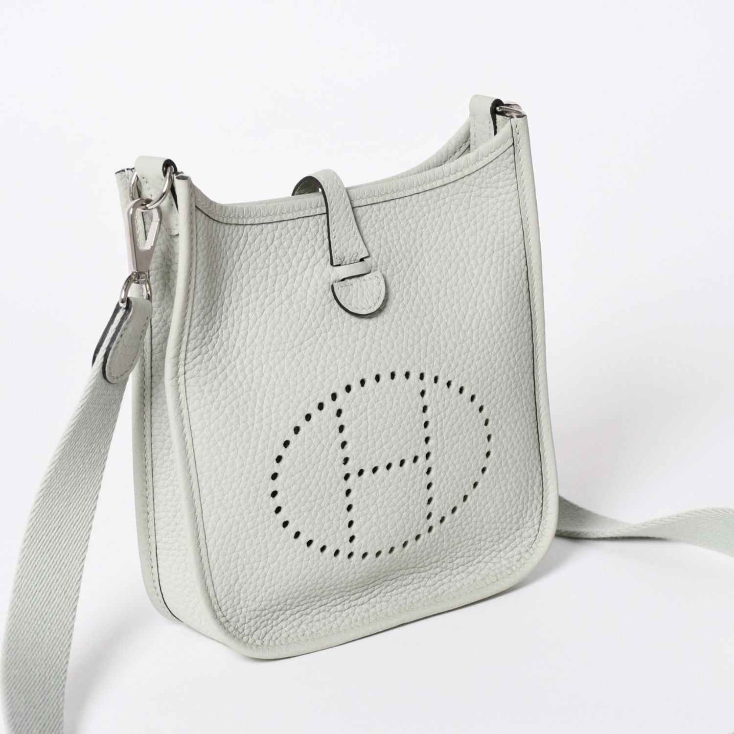 Hermes Evelyne TPM Shoulder Bag Taurillon Clemence Gryneve Silver — view 4