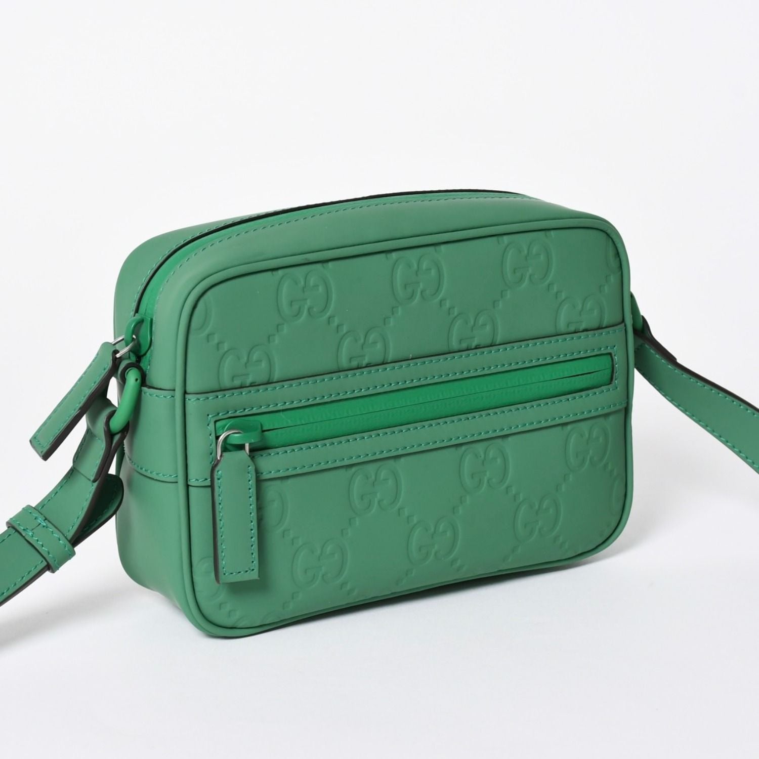 Gucci Shoulder Bag GG Rubber Effect Mini Green — view 3