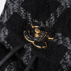 Chanel Tweed Dumas Backpack Base CC Logo Black Gray — view 7