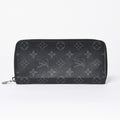 Louis Vuitton Zippy Wallet Vertical Monogram Eclipse Canvas Black Silver
