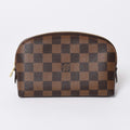 Louis Vuitton Pochette Dami Canvas Leather Ebene Handbag