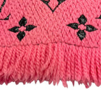 Louis Vuitton Logomania Scarf Shine Virgin Wool Silk Blend Rose Pop Fringe — view 5