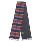 Prada Cashmere 100% Plaid Logo Embroidery Scarf with Fringe Multi TU — view 3