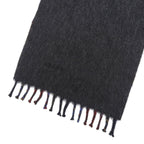 Prada Cashmere 100% Plaid Logo Embroidery Scarf with Fringe Multi TU — view 5