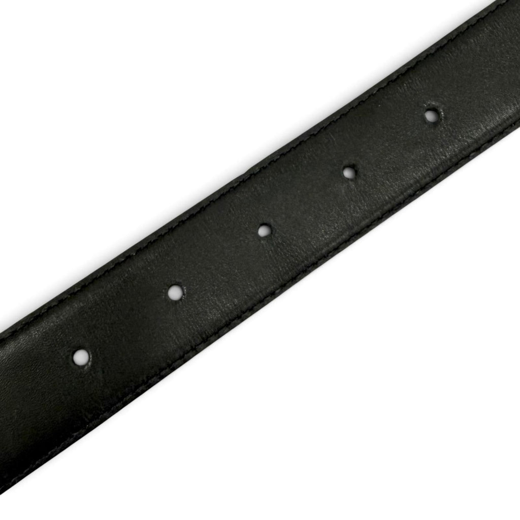 Chanel Vintage CC Logo Leather Belt Black Gold 65/26 — view 7