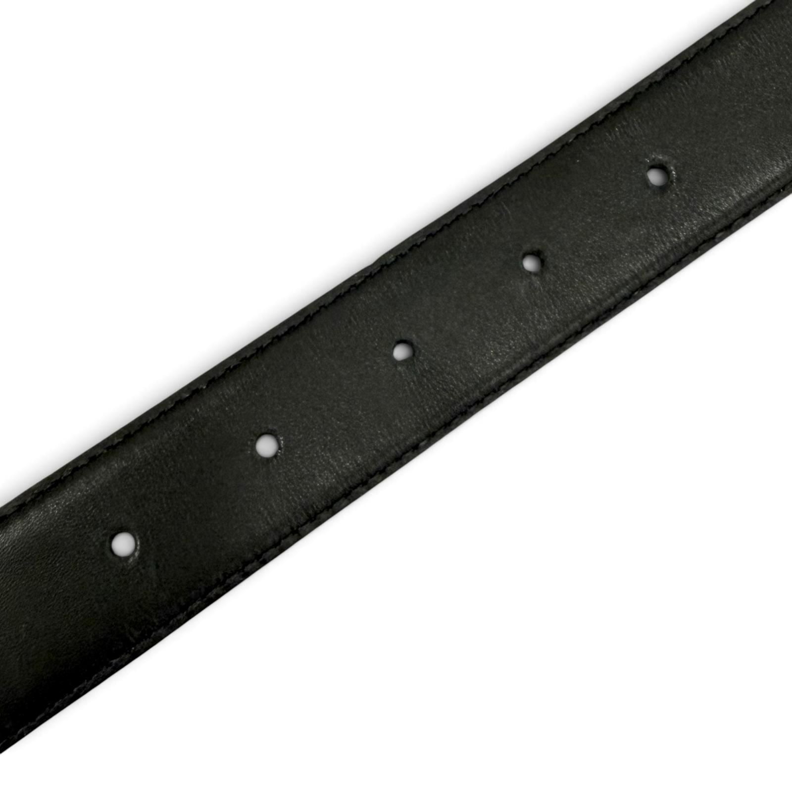 Chanel Vintage CC Logo Leather Belt Black Gold 65/26 — view 7