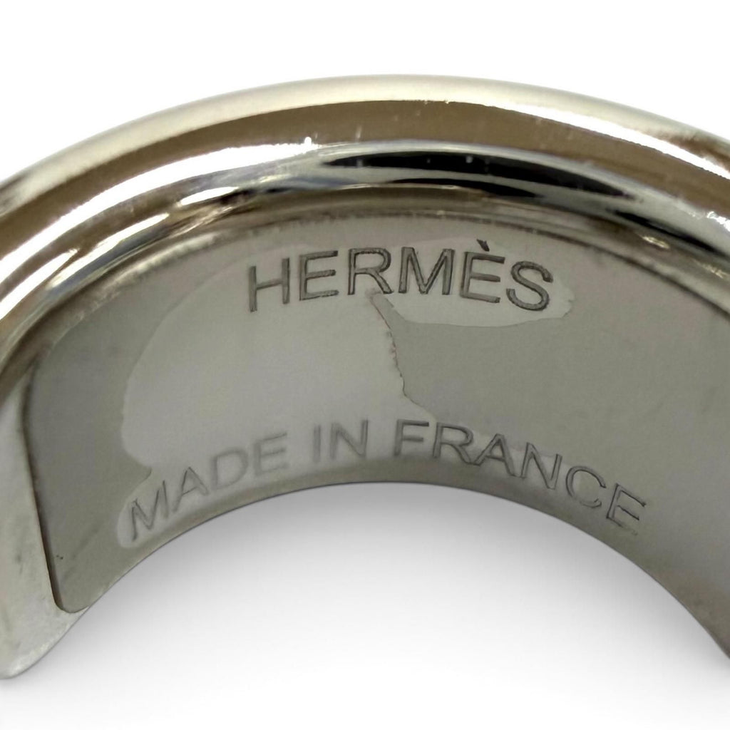 Hermes Earrings Olympe PM Calfskin Silver Black — view 7