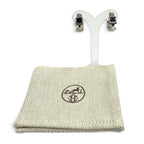 Hermes Earrings Olympe PM Calfskin Silver Black — view 2
