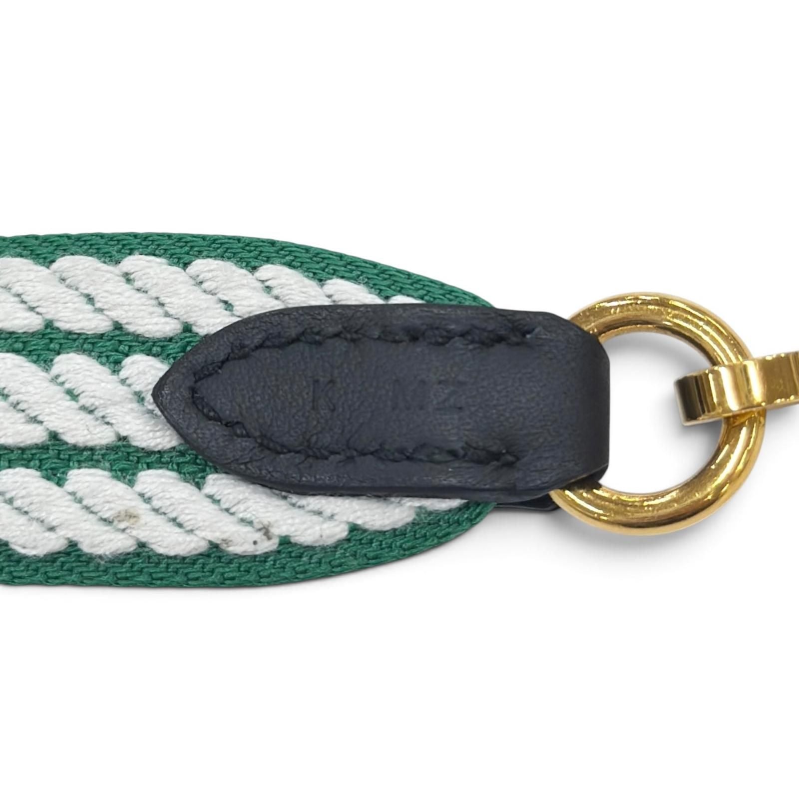 Hermes Canvas Leather Gold Bandouliere Sangre Cordage 25 Shoulder Strap — view 6
