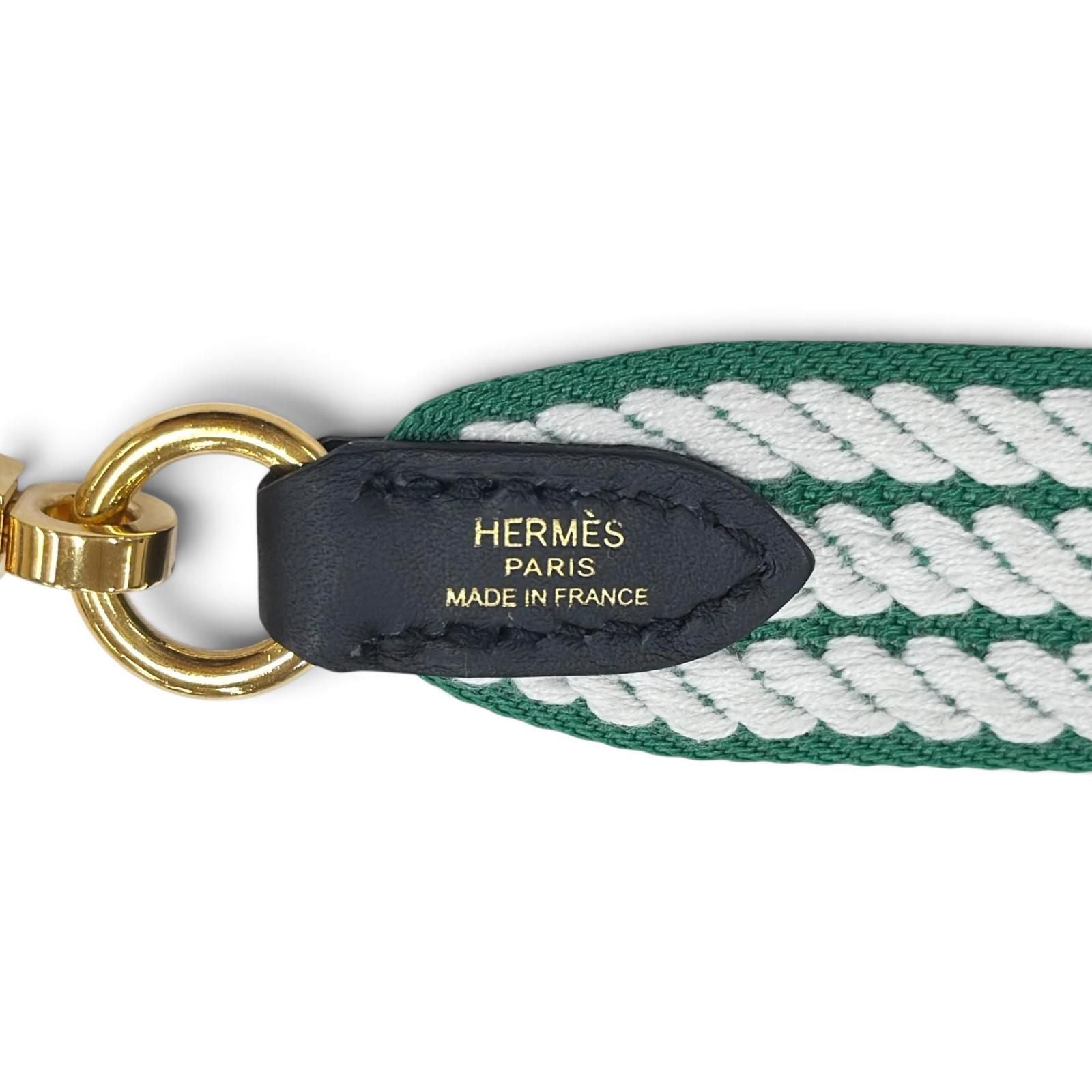 Hermes Canvas Leather Gold Bandouliere Sangre Cordage 25 Shoulder Strap — view 5