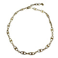 Dior Vintage Metal CD Logo Chain Choker Necklace Gold