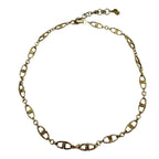 Dior Vintage Metal CD Logo Chain Choker Necklace Gold