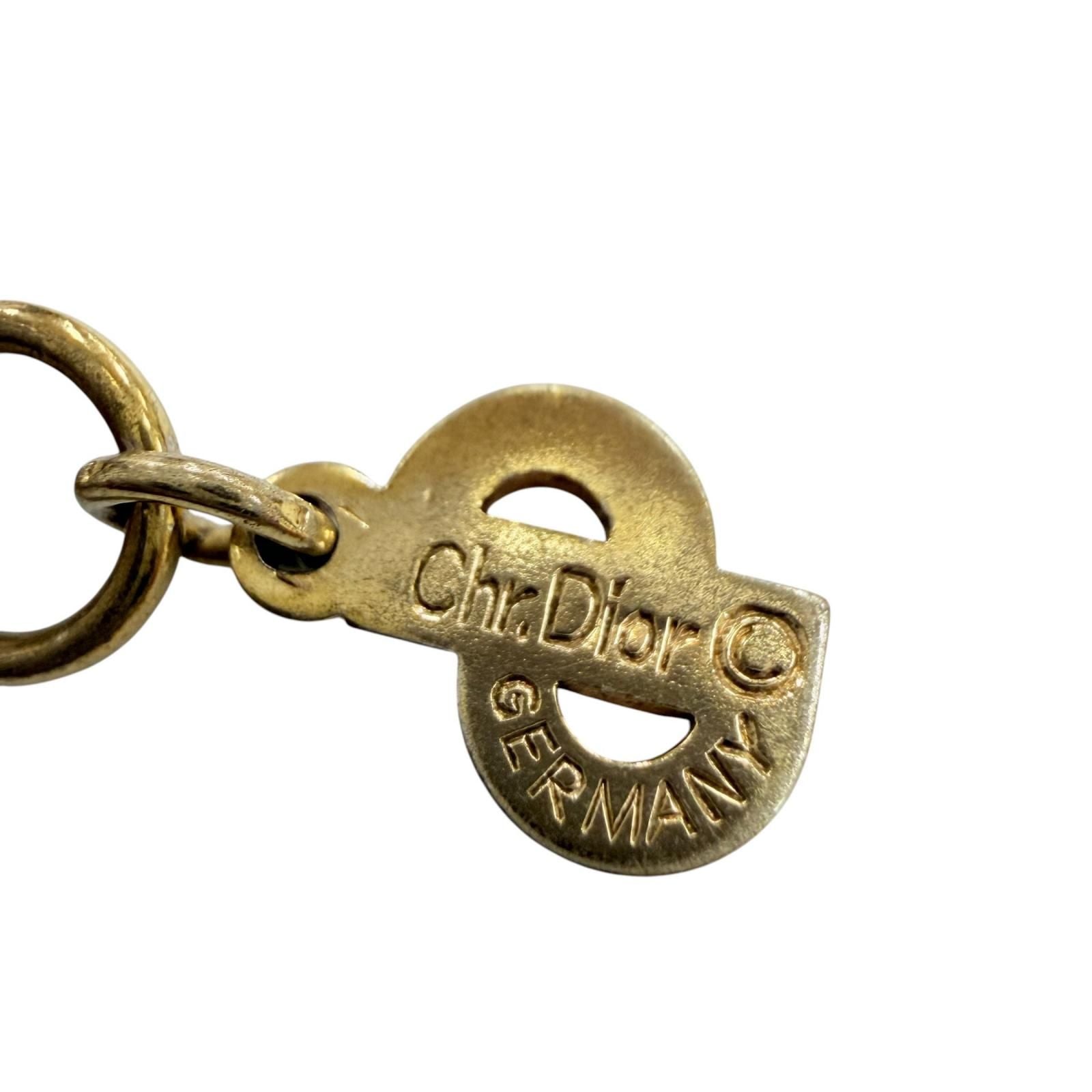 Dior Vintage Metal CD Logo Chain Choker Necklace Gold — view 7