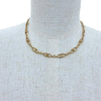 Dior Vintage Metal CD Logo Chain Choker Necklace Gold — view 2