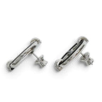 Hermes Mini Maillon Silvery Chaine D'ancre Earrings Silver Black — view 4