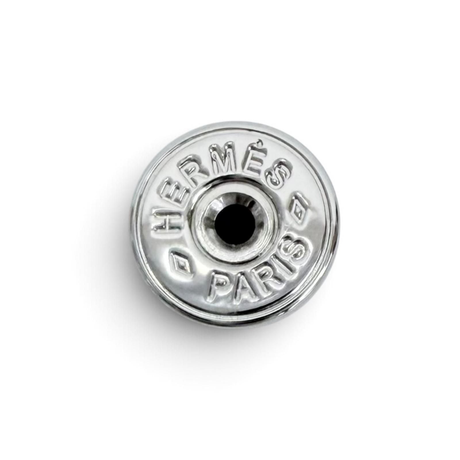 Hermes Mini Maillon Silvery Chaine D'ancre Earrings Silver Black — view 6