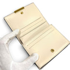 Fendi FF Lining Pecan Leather Small Wallet Bifold Beige Gold — view 6