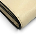 Fendi FF Lining Pecan Leather Small Wallet Bifold Beige Gold — view 5