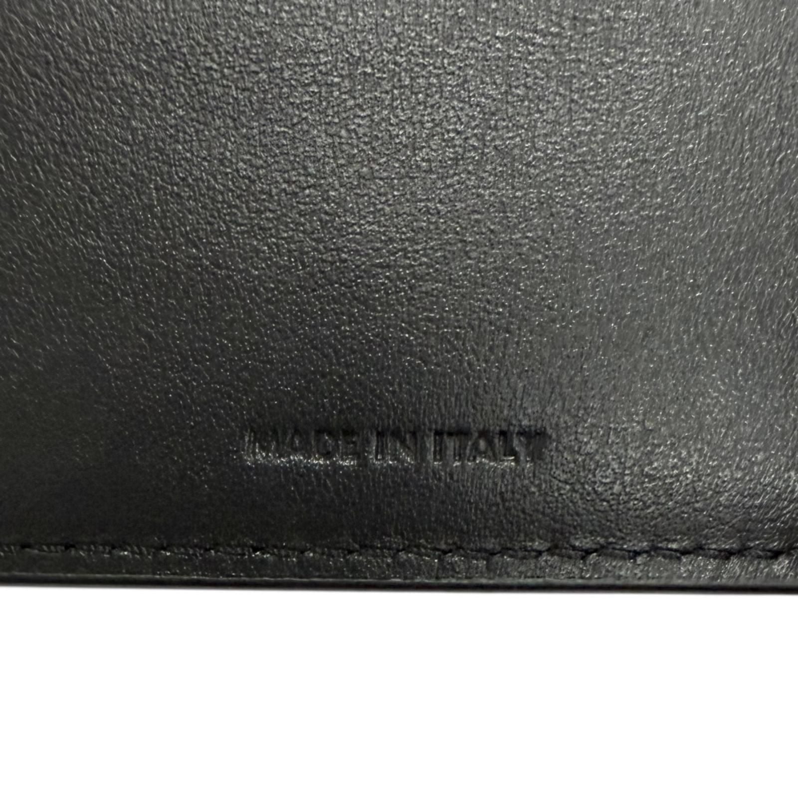 Celine Calfskin Triomphe Embossed Compact Wallet Bifold Black — view 8
