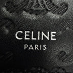 Celine Calfskin Triomphe Embossed Compact Wallet Bifold Black — view 7