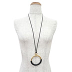 Hermes Loop Grand Gold Leather Pendant Black — view 2