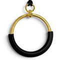 Hermes Loop Grand Gold Leather Pendant Black